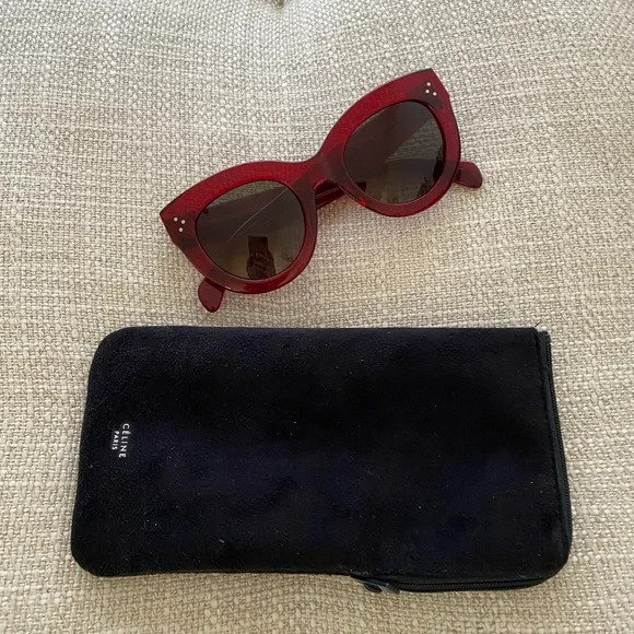 Authentic Celine red oversized sunglasses - Picture 2 of 7